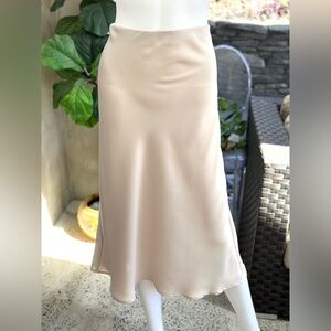 Rachel Zoe Women Satin Ivory Midi Skirt Size 10